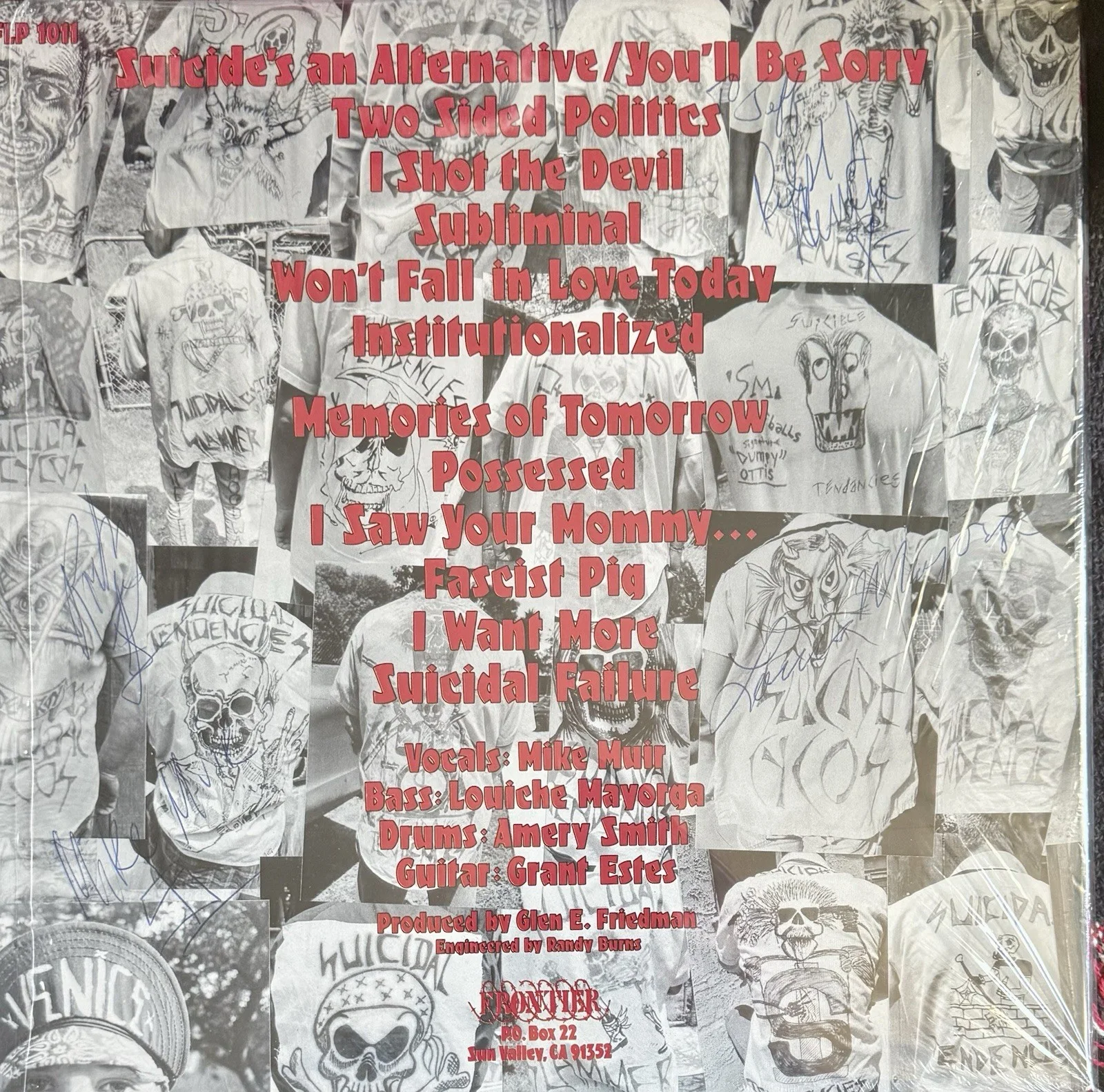 Suicidal Tendencies,Signed by 4 members,Muir.RARE! Limited Ed. LP, Colored Vinyl, image 2