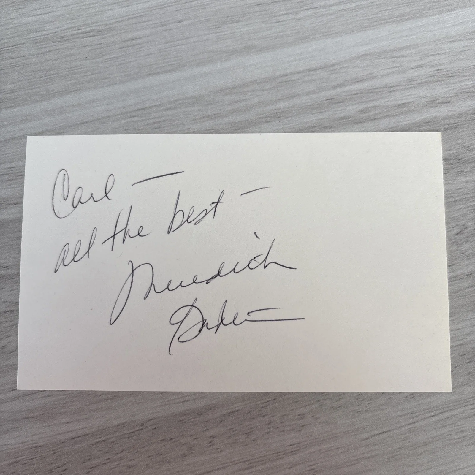 Meredith Baxter — Meredith Baxter Signed 3x5 index card Actress Family Ties
