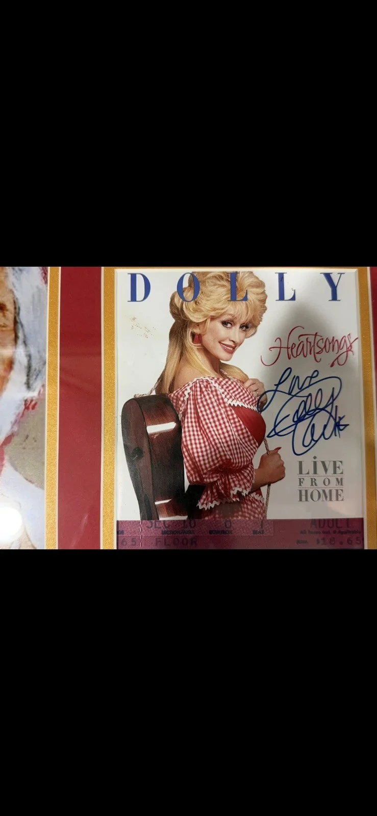 Dolly Parton Framed double matted signed plus extra unopened cd, image 2