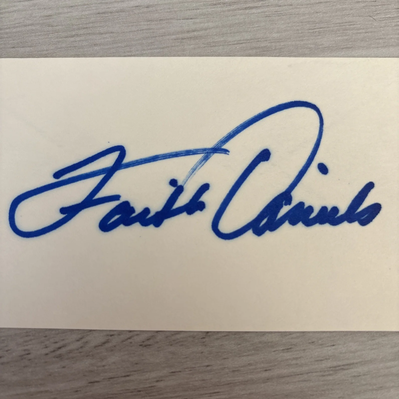 Faith Daniels Signed 3x5 Index Card - news anchor, reporter, and talk show host, изображение 2