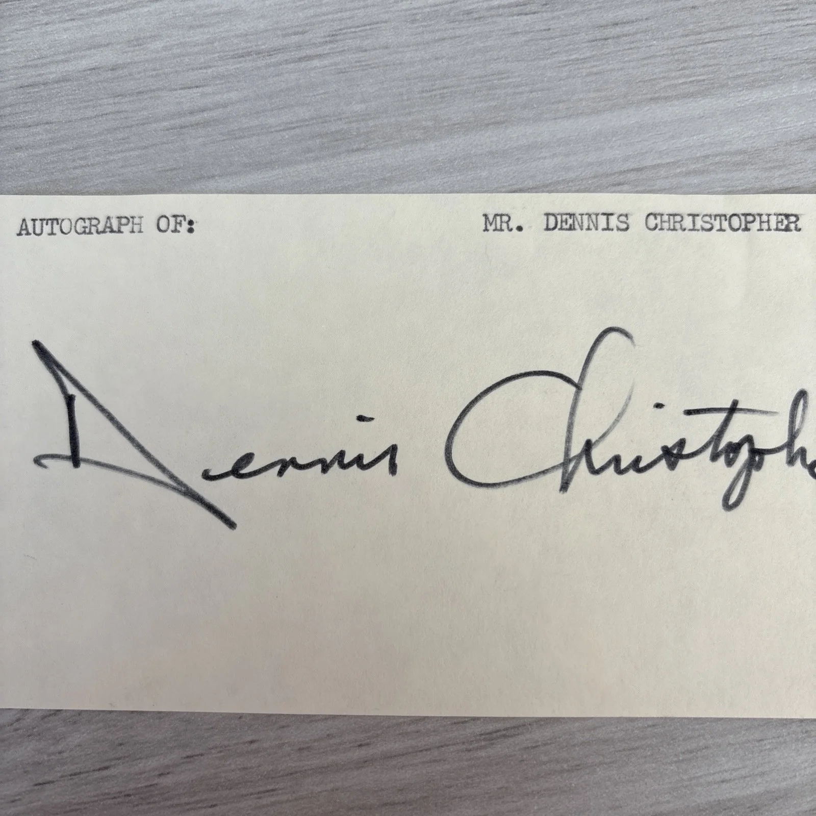 Dennis Christopher — Dennis Christopher Actor Signed 3x5 Index Card, image 2