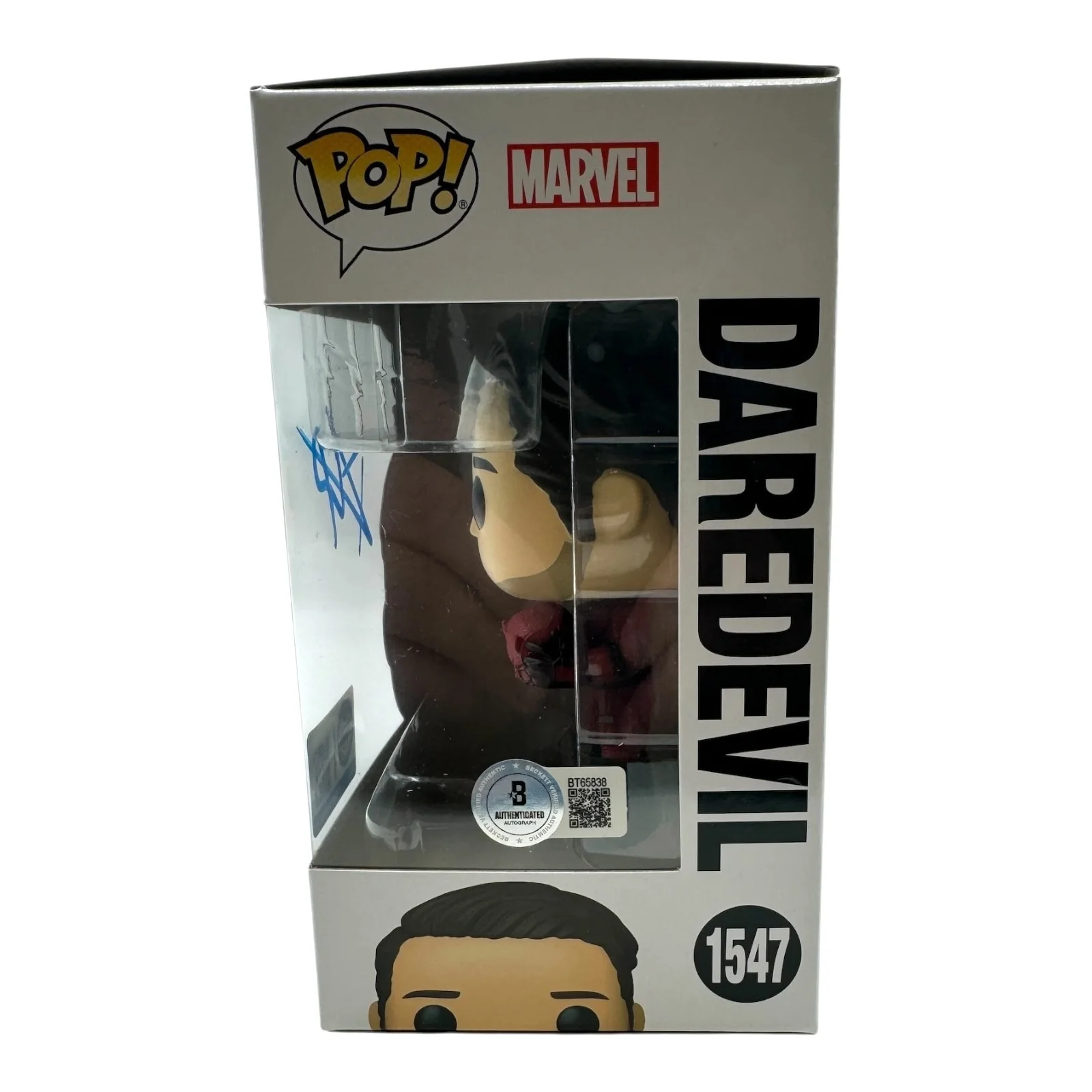 CHARLIE COX — CHARLIE COX SIGNED AUTOGRAPH FUNKO POP 1547 DAREDEVIL BORN AGAIN BECKETT BAS, изображение 2