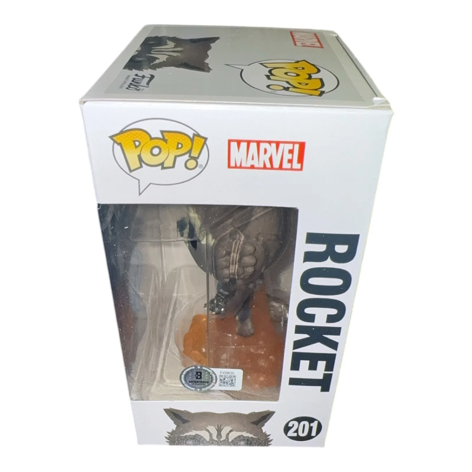 BRADLEY COOPER — BRADLEY COOPER SIGNED AUTOGRAPH GUARDIANS OF THE GALAXY FUNKO POP 201 BECKETT, изображение 2