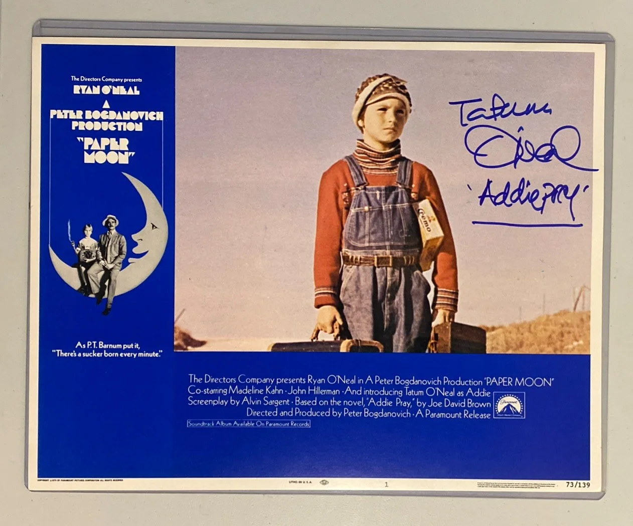 Tatum O’Neal — Tatum O’Neal Signed Paper Moon 1973 Lobby Card 11x14