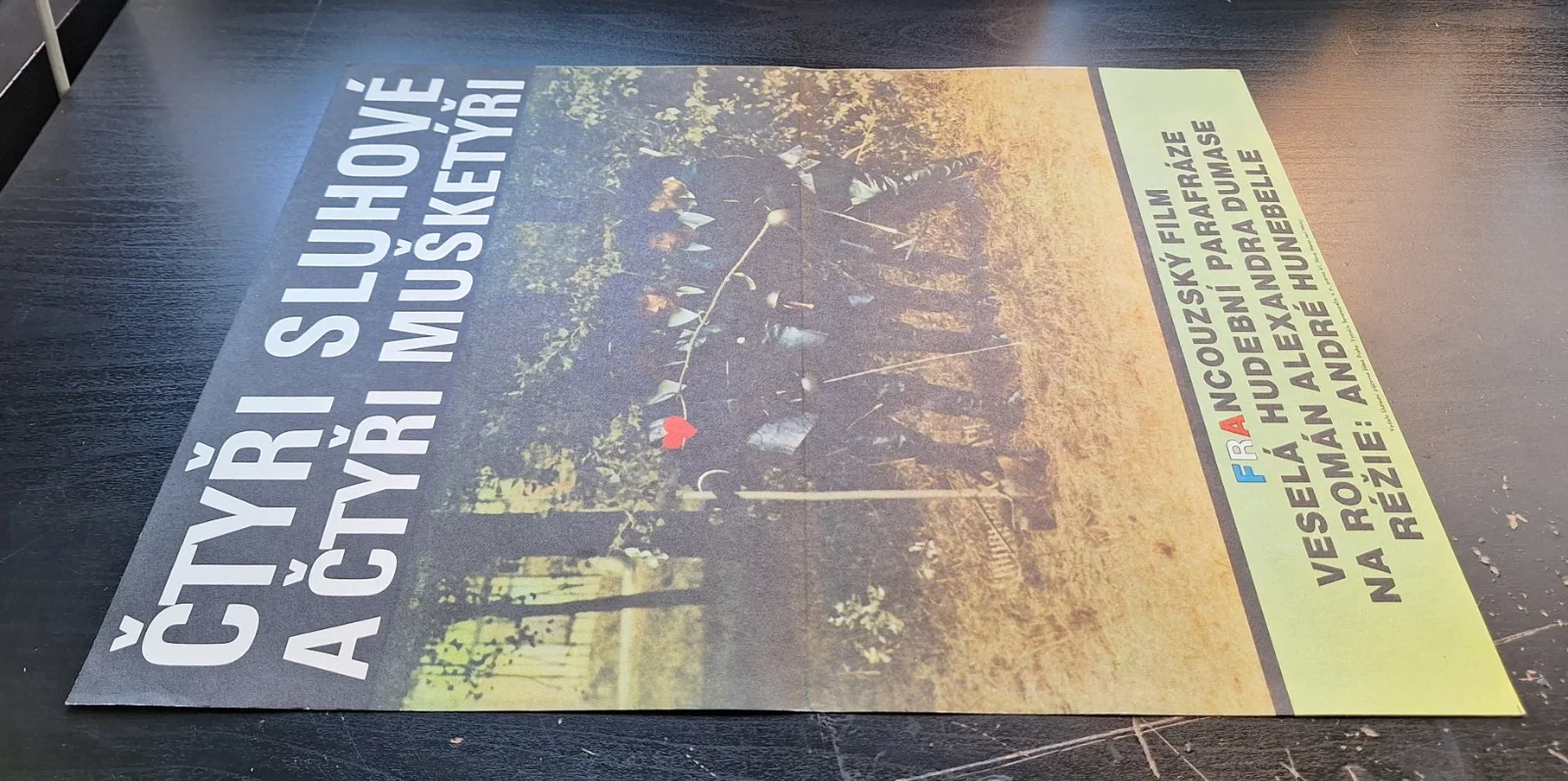 THE FOUR CHARLOTS MUSKETEERS, ORIGINAL A3 CZECH MOVIE POSTER, KAREL KAJA SAUDEK, изображение 3