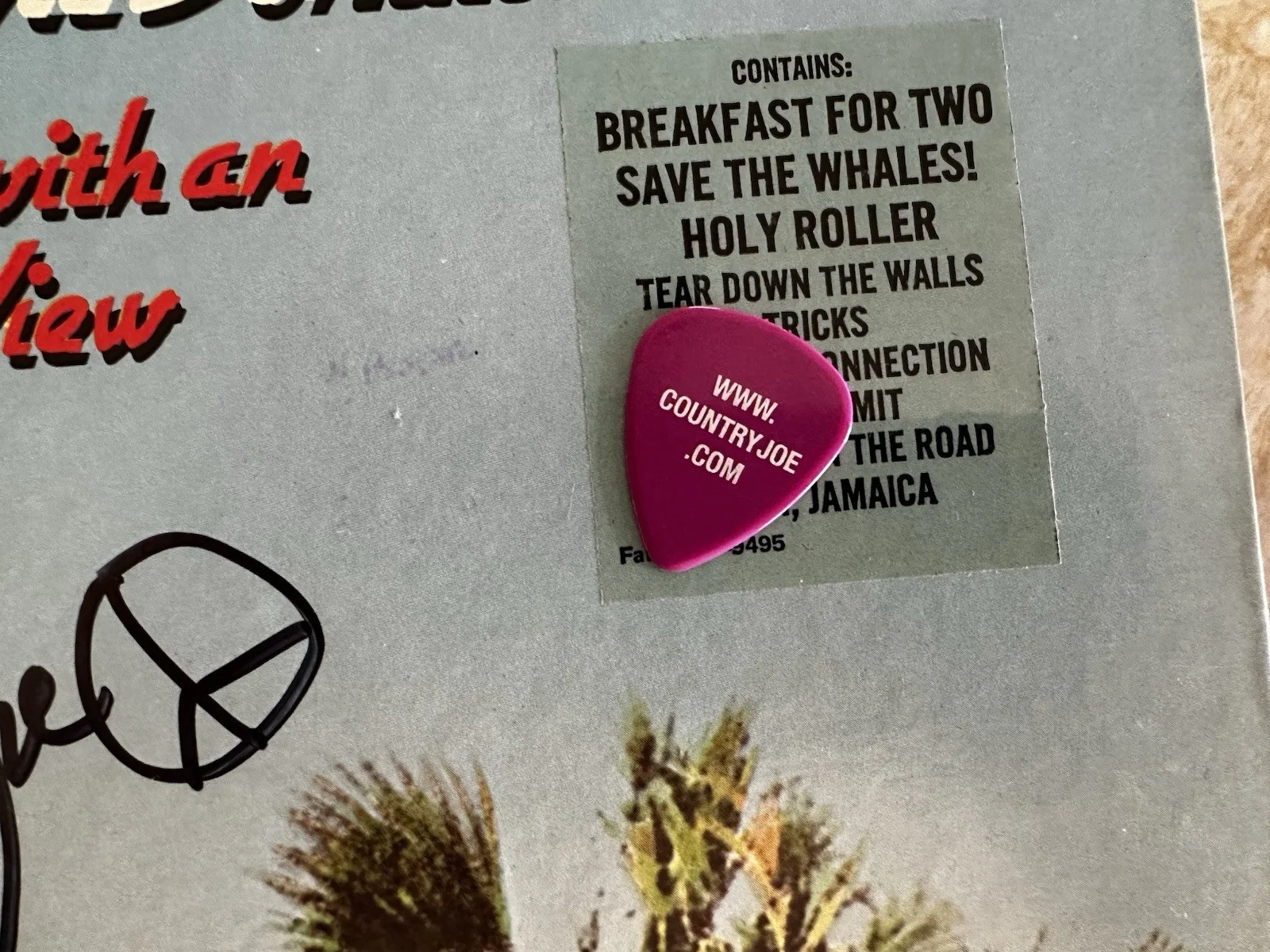 Signed LP Country Joe McDonald GUITAR PICK & POSTER Vinyl Album Record…GIMEANF, изображение 5