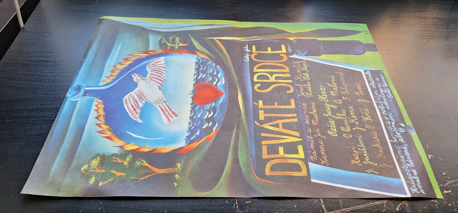 DEVATE SRDCE, THE NINTH HEART, ORIGINAL A3 CZECH MOVIE POSTER, EVA SVANKMAJER, image 3
