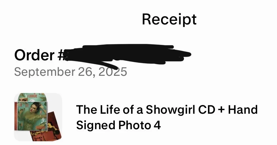Taylor Swift The Life of a Showgirl CD + Hand Signed Photo 4 SEALED, изображение 2