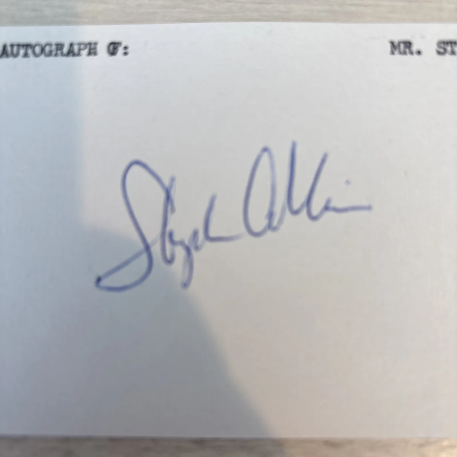 Stephen Collins — Stephen Collins signed Index Card - Actor, image 2