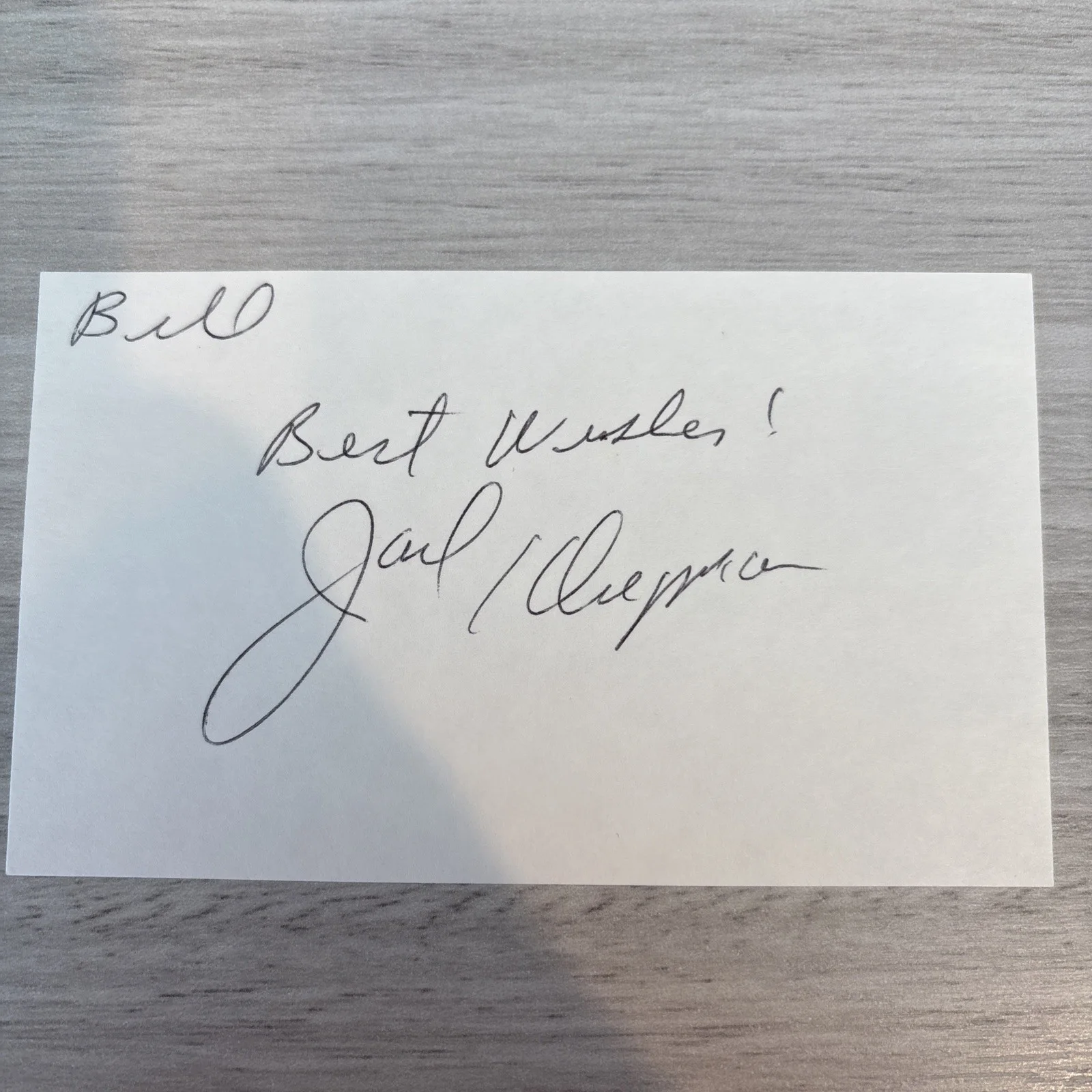 Jack Klugman — Jack Klugman Signed Autographed 3x5 Index Card - Odd Couple Quincy M.E. Deceased