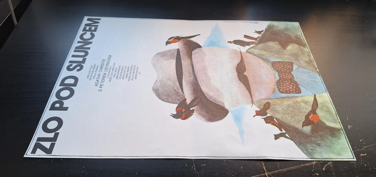 EVIL UNDER THE SUN, AGATHA CHRISTIE, ORIGINAL A3 CZECH MOVIE POSTER, JAN TOMANEK, изображение 2