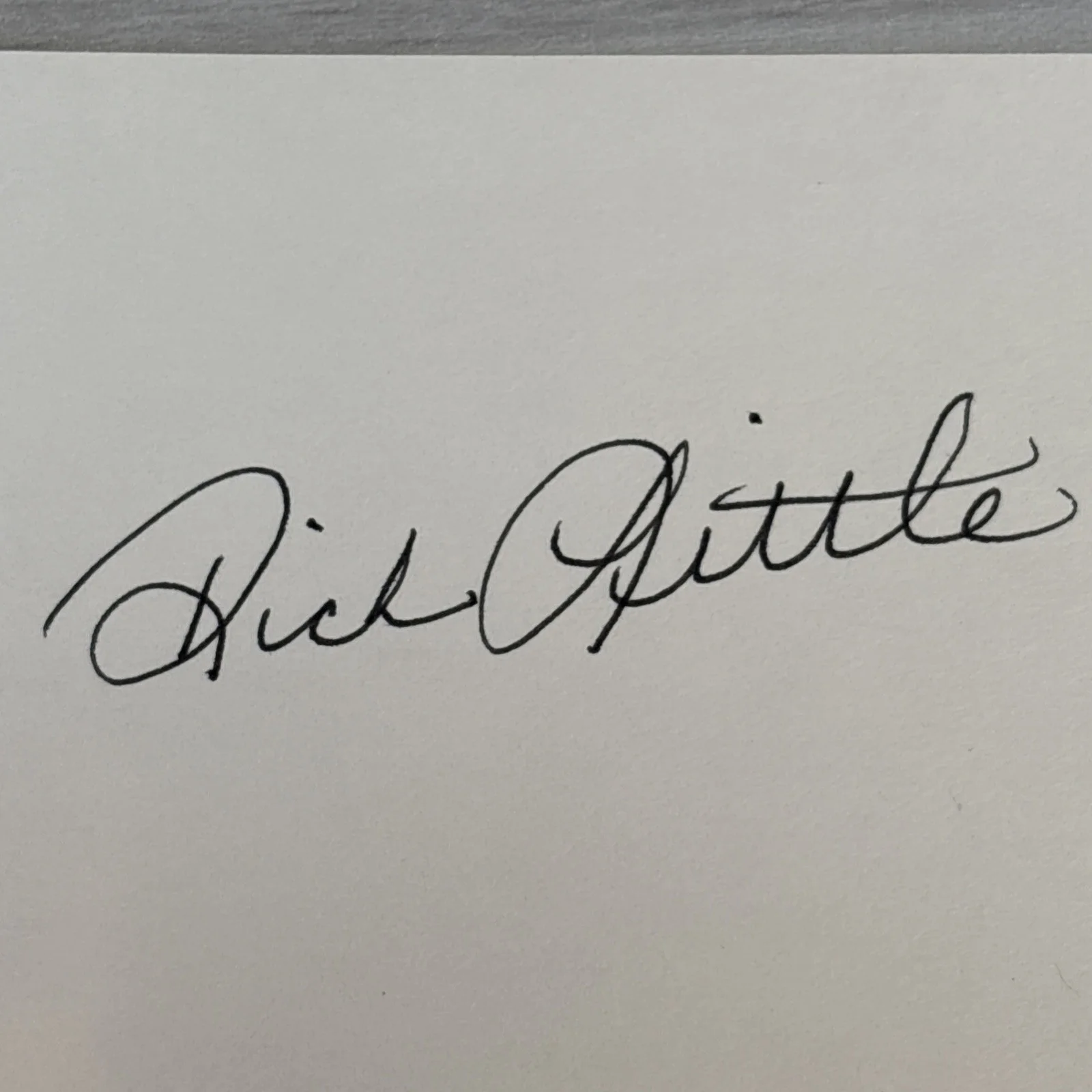 Rich Little Signed Note Index Card Autographed Comedian Voice Actor, image 2