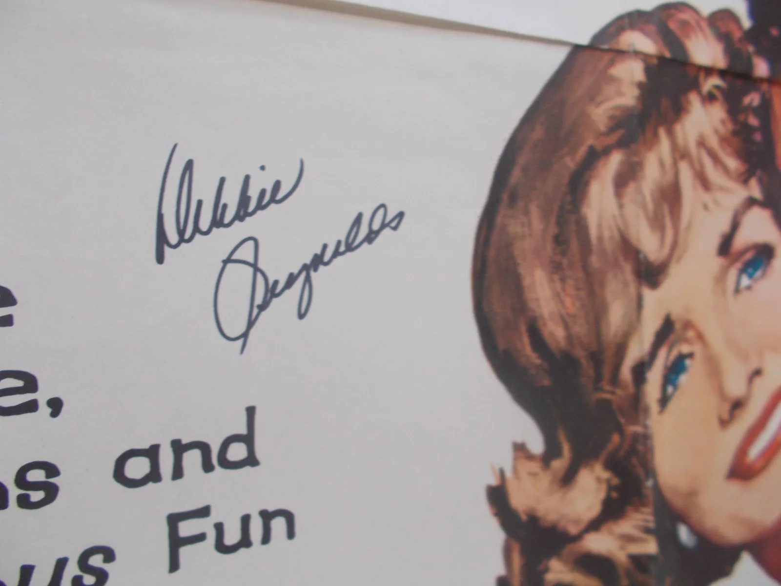 DEBBIE REYNOLDS — DEBBIE REYNOLDS ORIGINAL SIGNED VINTAGE THE GAZEBO 1960 ONE SHEET MOVIE POSTER, изображение 2