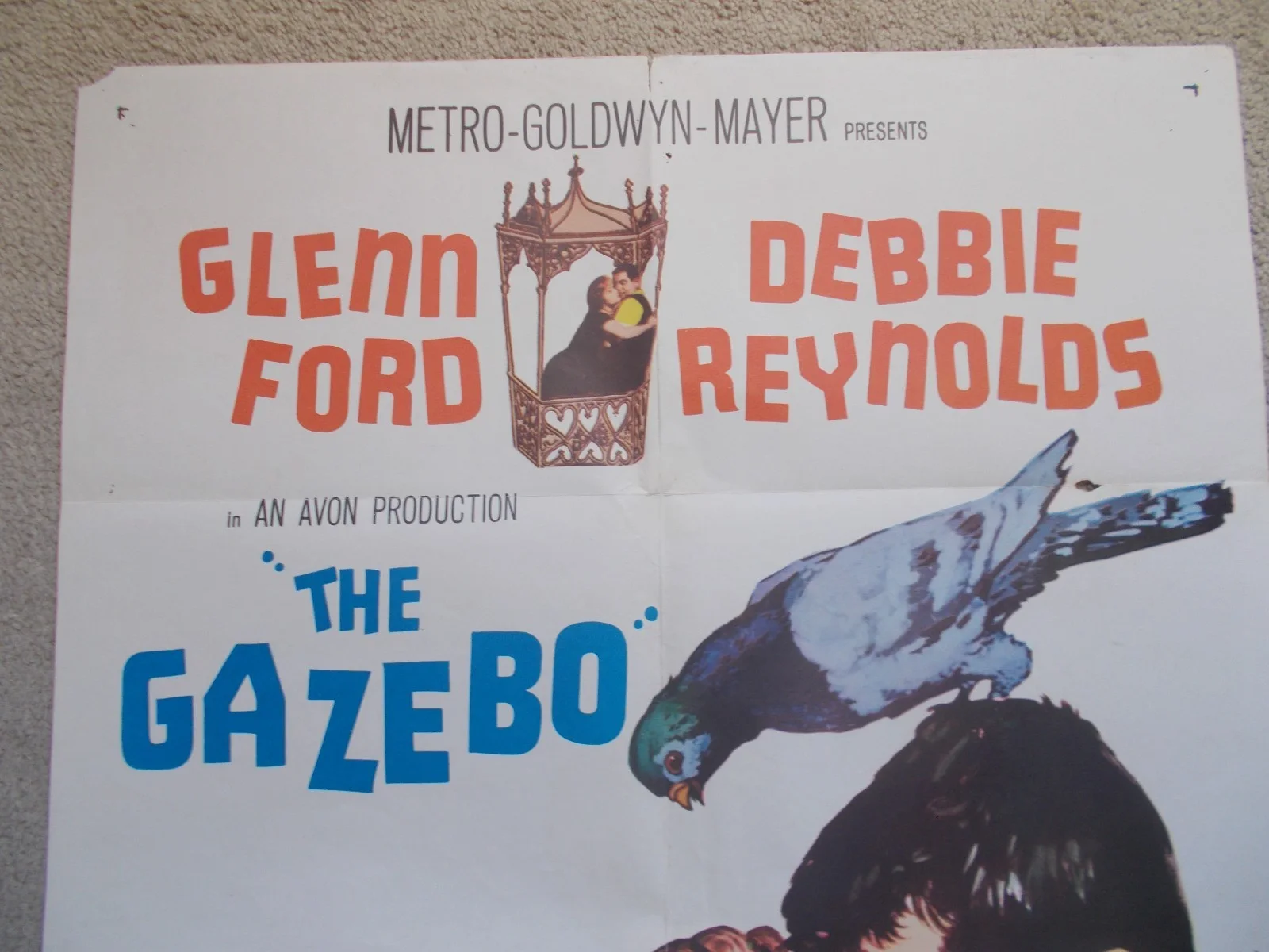 DEBBIE REYNOLDS — DEBBIE REYNOLDS ORIGINAL SIGNED VINTAGE THE GAZEBO 1960 ONE SHEET MOVIE POSTER, изображение 5