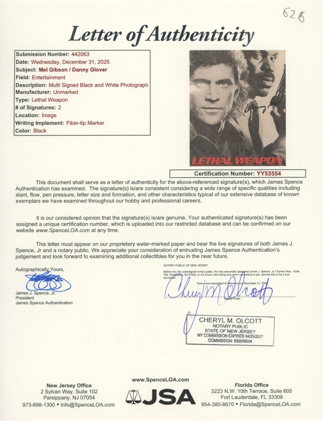 Mel Gibson Danny Glover Vintage Signed 8x10 Lethal Weapon Promo Photo JSA, изображение 2