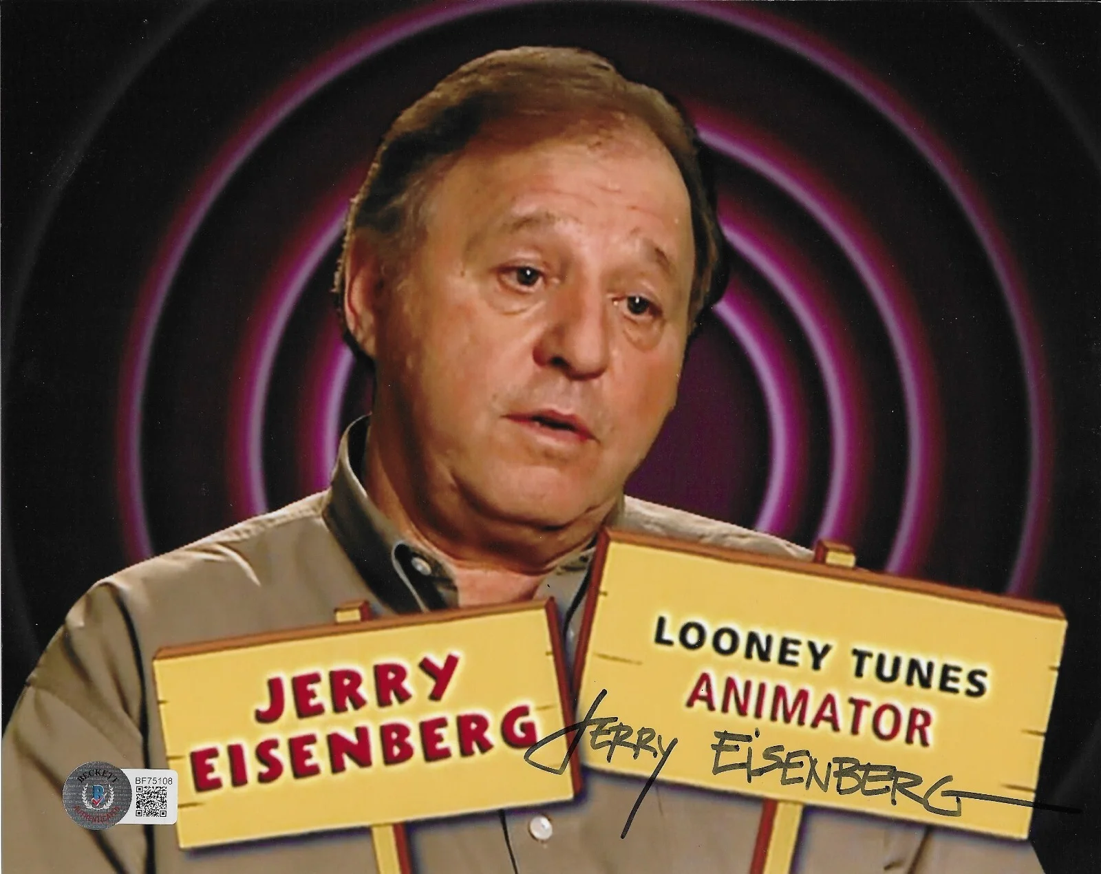 Jerry Eisenberg — Jerry Eisenberg Signed 8x10 Photo BAS Autographed Looney Tunes Animator