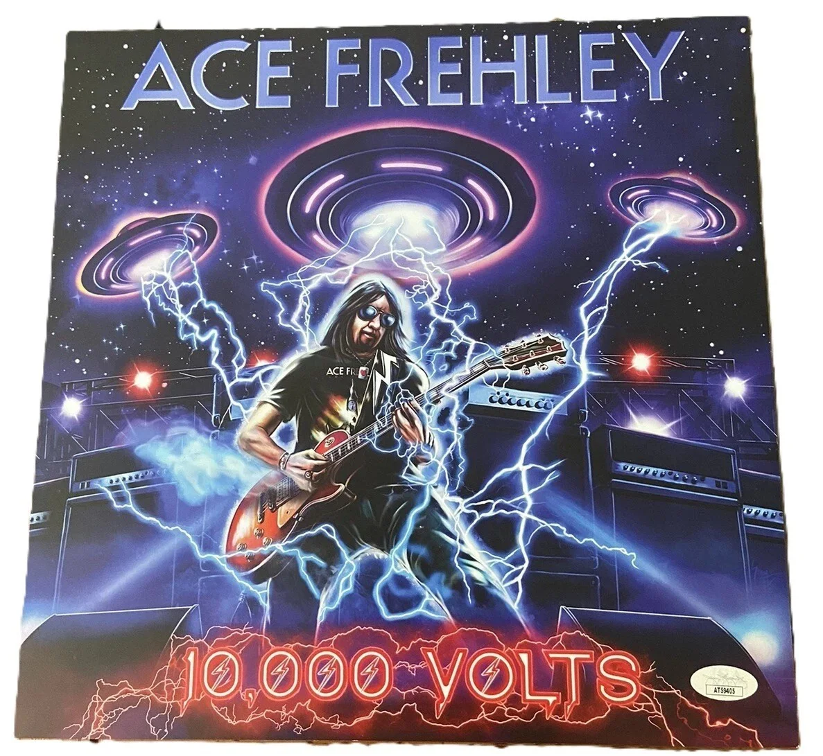 Ace Frehley Signed 10000 Volts Album Inset KISS JSA COA, image 2