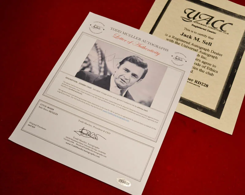 Rare JOHNNY CASH Signed AUTOGRAPH, Frame, Plaque, COA, UACC RD#228, FREE SHIP, изображение 4