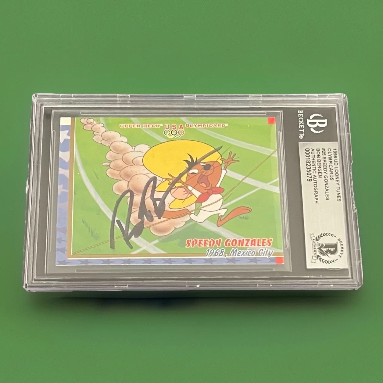 Bob Bergen — Bob Bergen 1996 Upper Deck BAS Signed Looney Tunes Card Autographed Slabbed #25