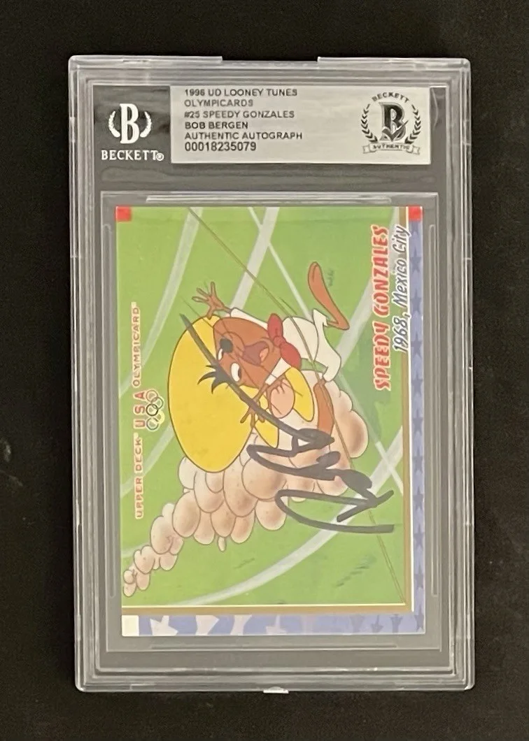 Bob Bergen — Bob Bergen 1996 Upper Deck BAS Signed Looney Tunes Card Autographed Slabbed #25, изображение 2