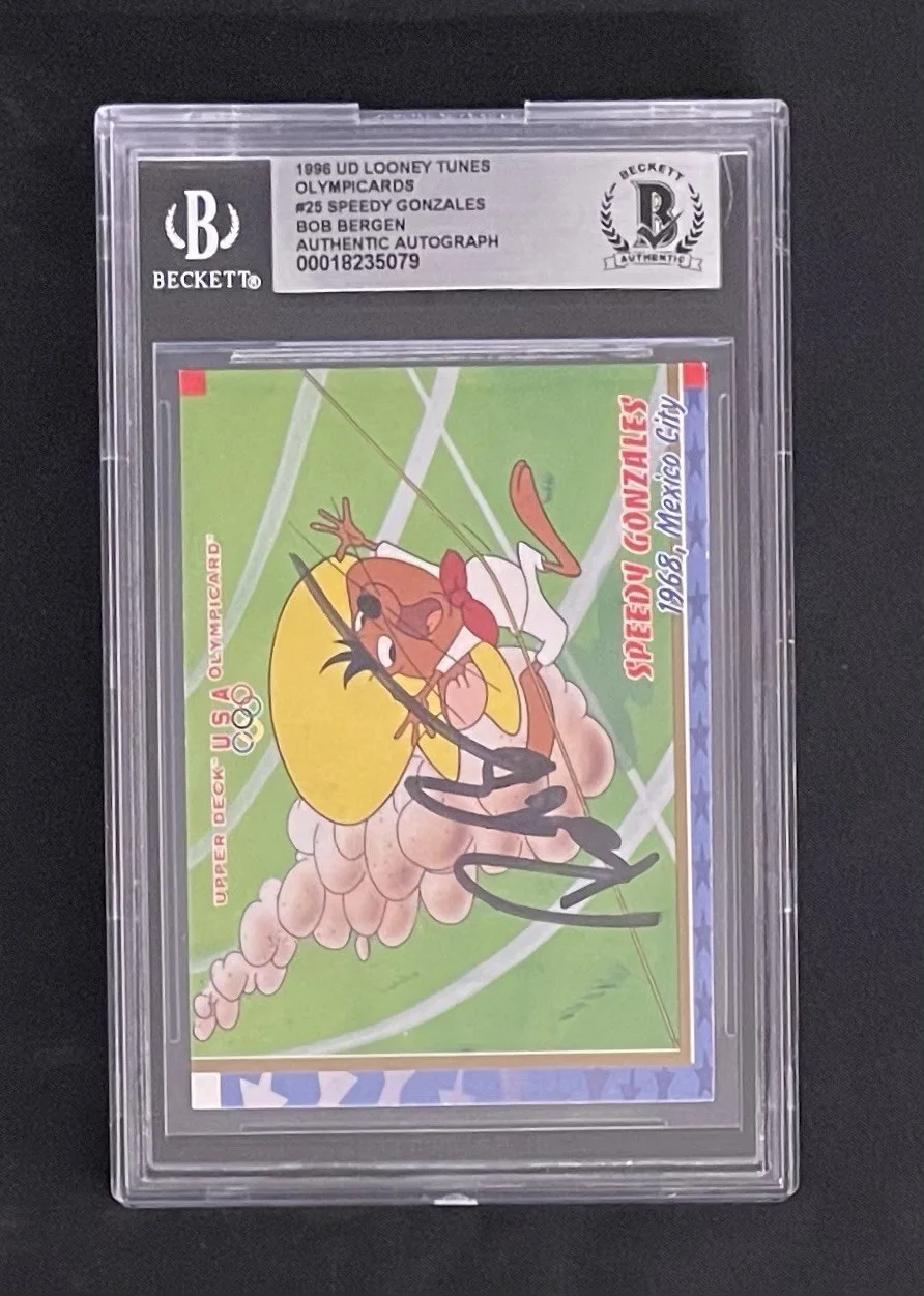 Bob Bergen — Bob Bergen 1996 Upper Deck BAS Signed Looney Tunes Card Autographed Slabbed #25, изображение 3