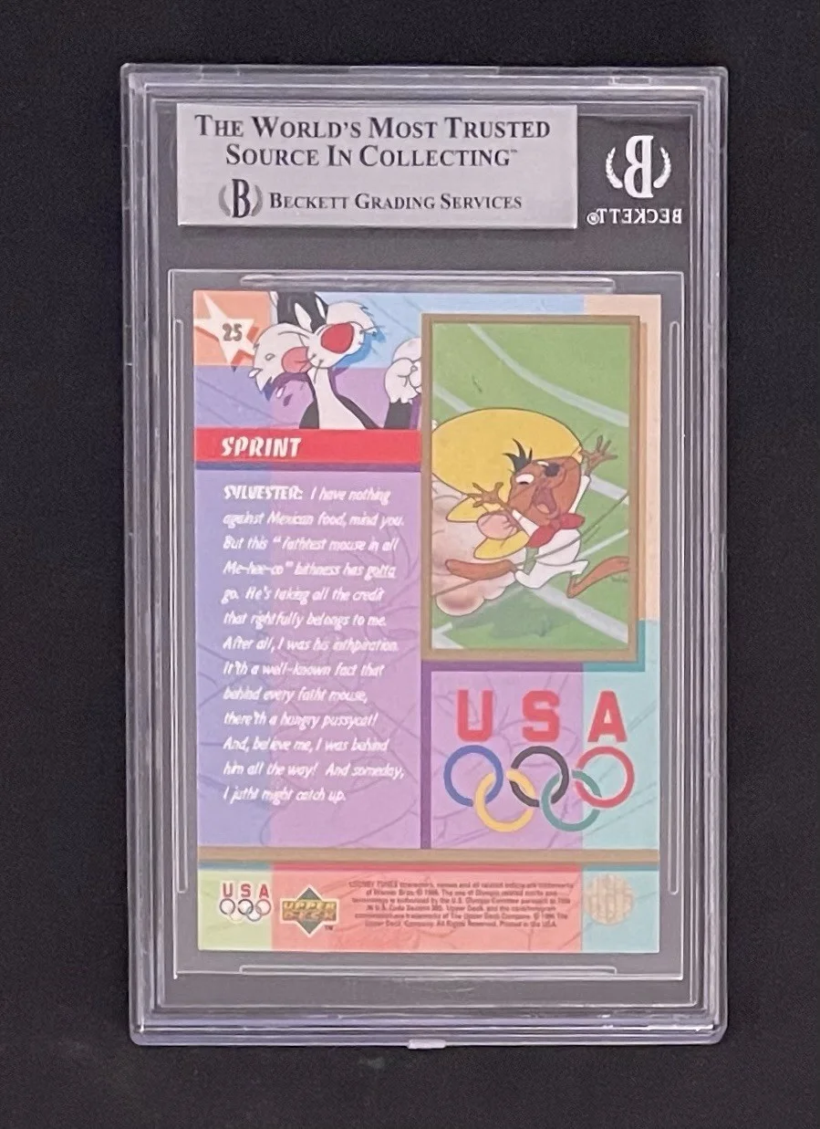 Bob Bergen — Bob Bergen 1996 Upper Deck BAS Signed Looney Tunes Card Autographed Slabbed #25, изображение 4