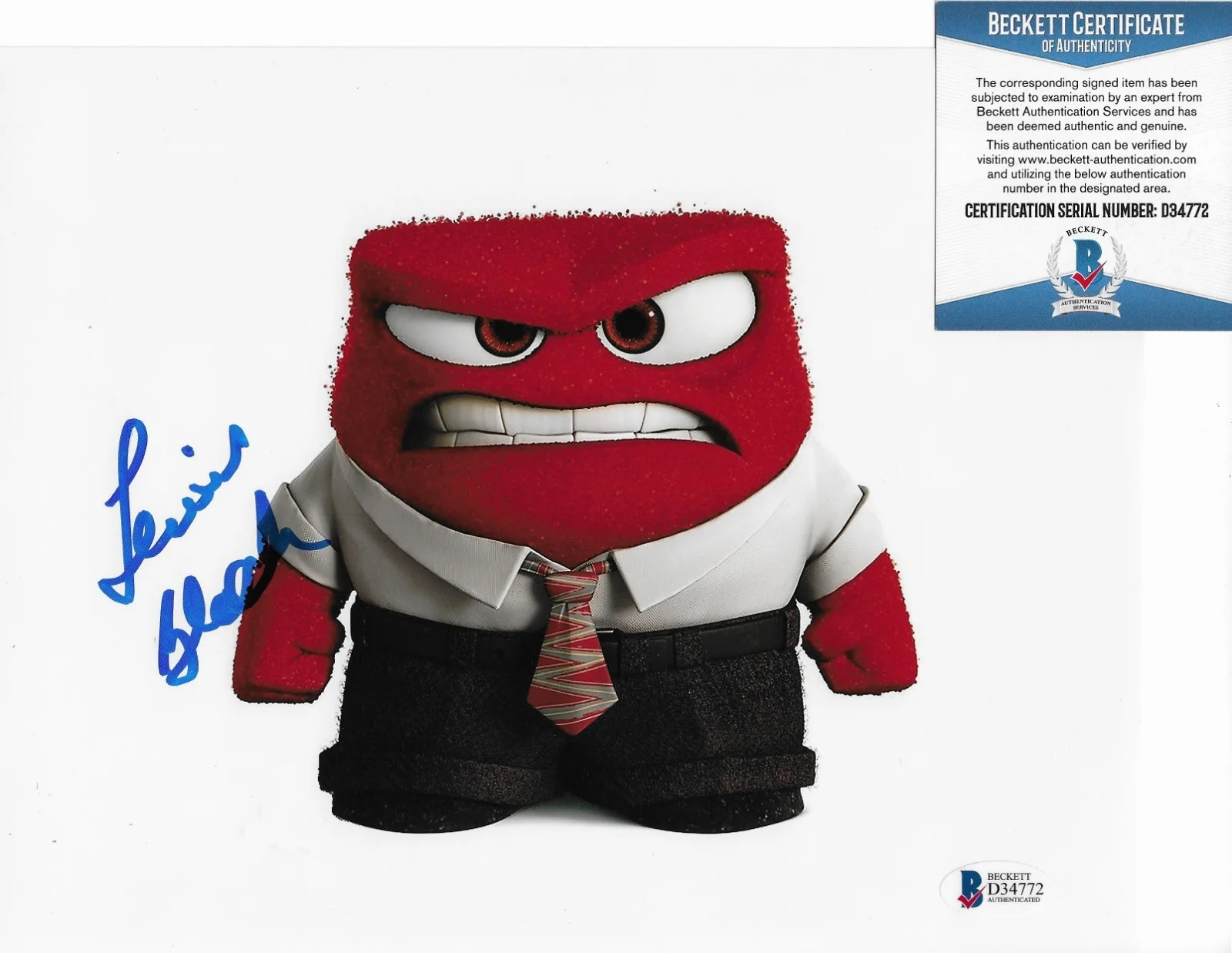 Lewis Black — Lewis Black Inside Out BAS COA Signed 8x10 Photo Autographed Disney Pixar Anger, изображение 2