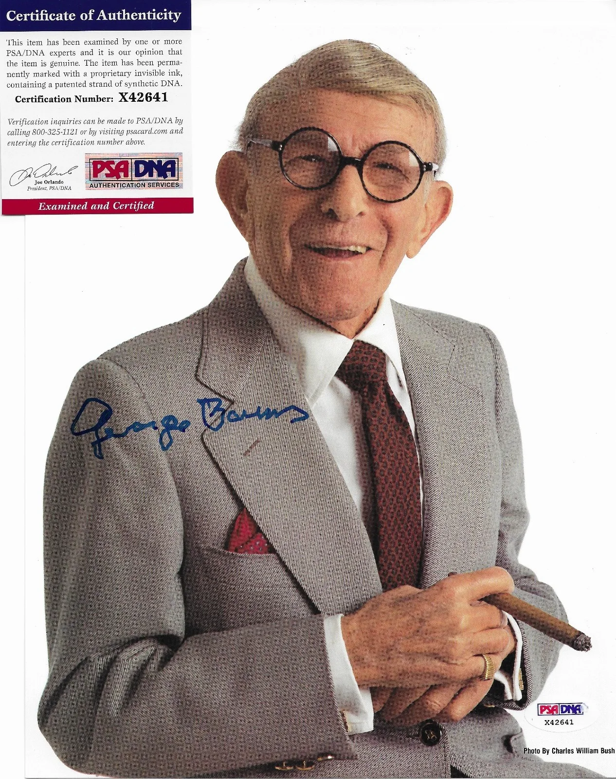 George Burns — Geroge Burns Show PSA/DNA COA Signed 8x10 Photo Autographed, image 2