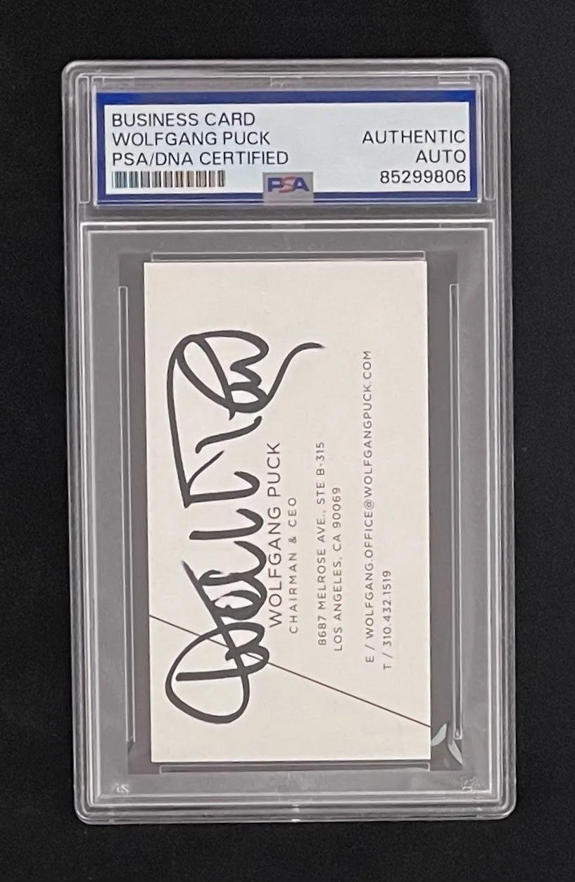 Wolfgang Puck — Chef Wolfgang Puck Hell's Kitchen Signed Business Card PSA/DNA Slabbed, image 2