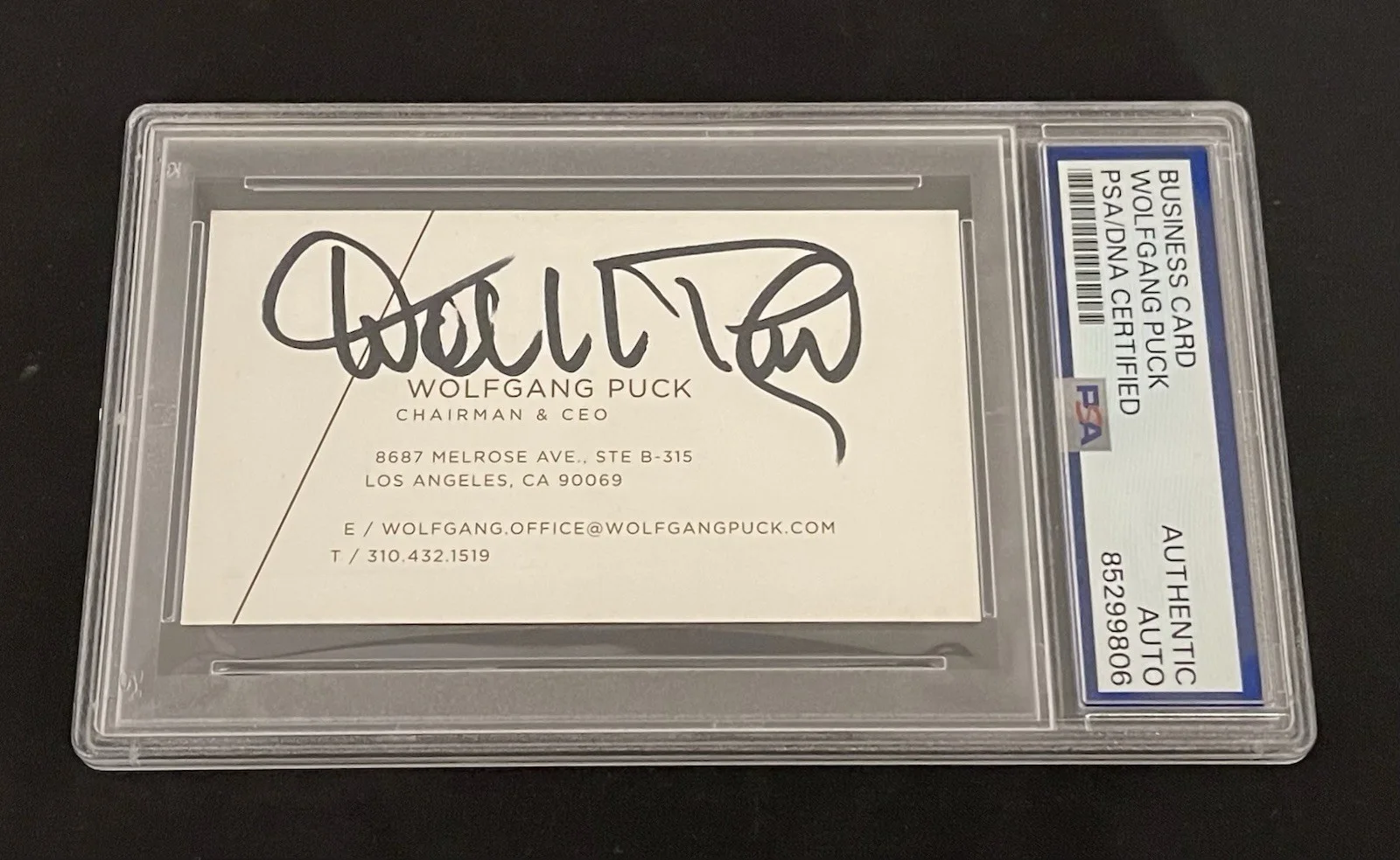 Wolfgang Puck — Chef Wolfgang Puck Hell's Kitchen Signed Business Card PSA/DNA Slabbed, image 3