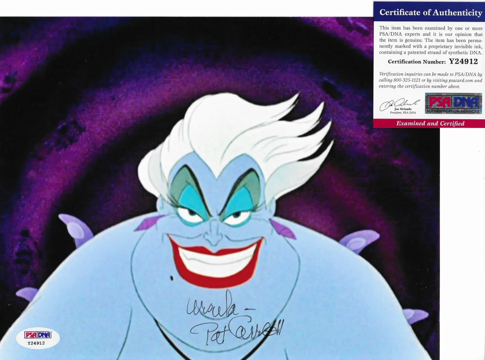 Pat Carroll — Pat Carroll PSA/DNA Signed 8x10 Photo Autographed Disney Little Mermaid Ursula 2, image 2