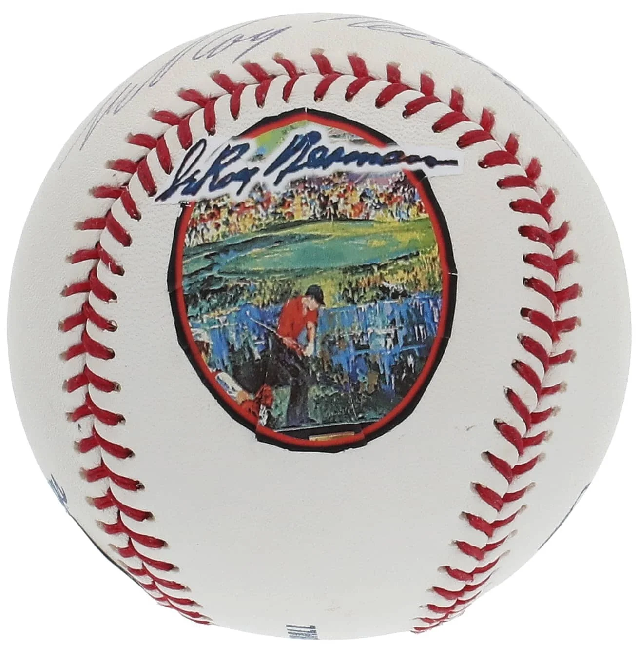 leroy neiman — LeRoy Neiman Signed/Autographed OML Baseball Tiger Woods Self Portrait Beckett, изображение 2