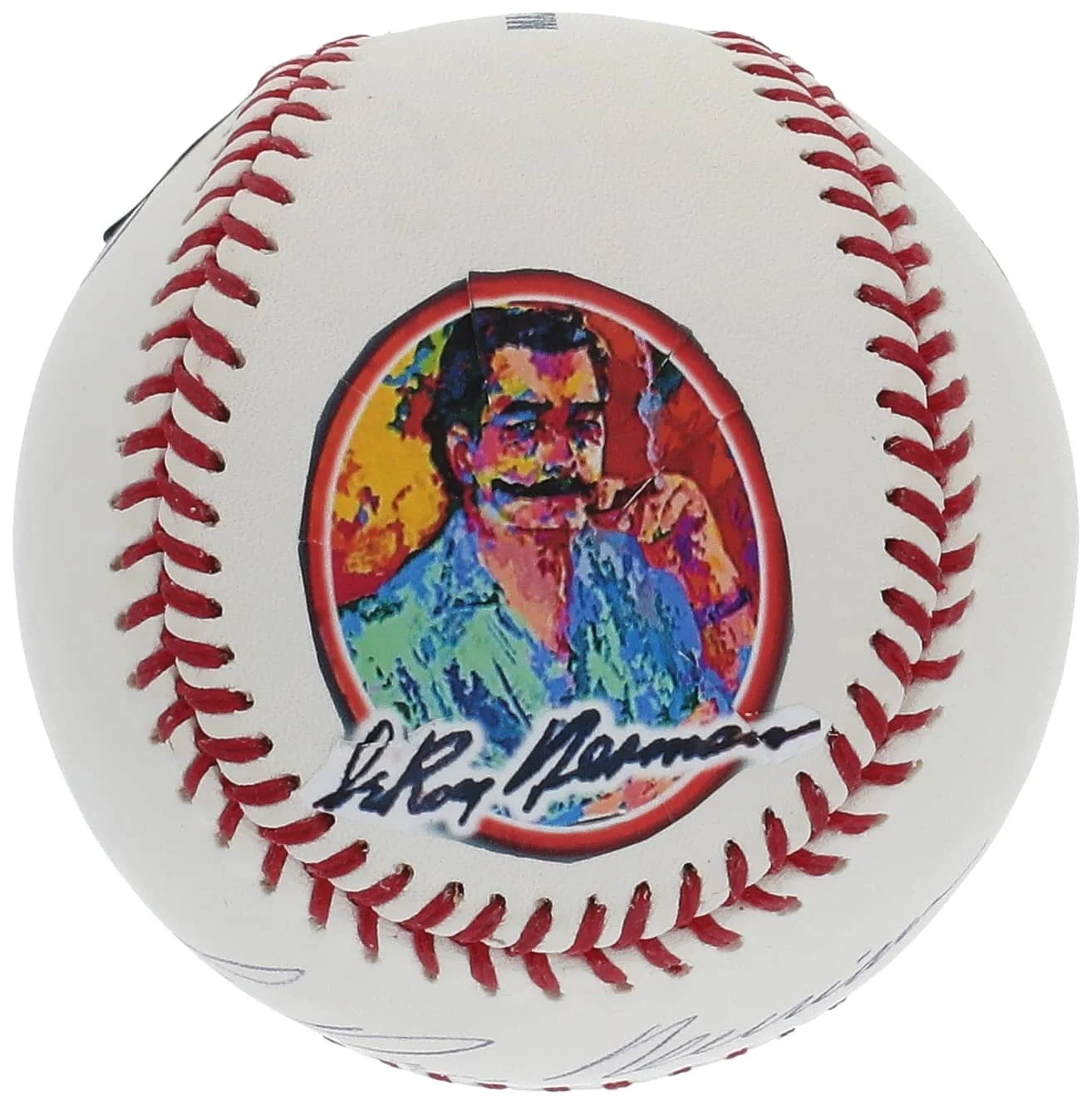 leroy neiman — LeRoy Neiman Signed/Autographed OML Baseball Tiger Woods Self Portrait Beckett, изображение 3