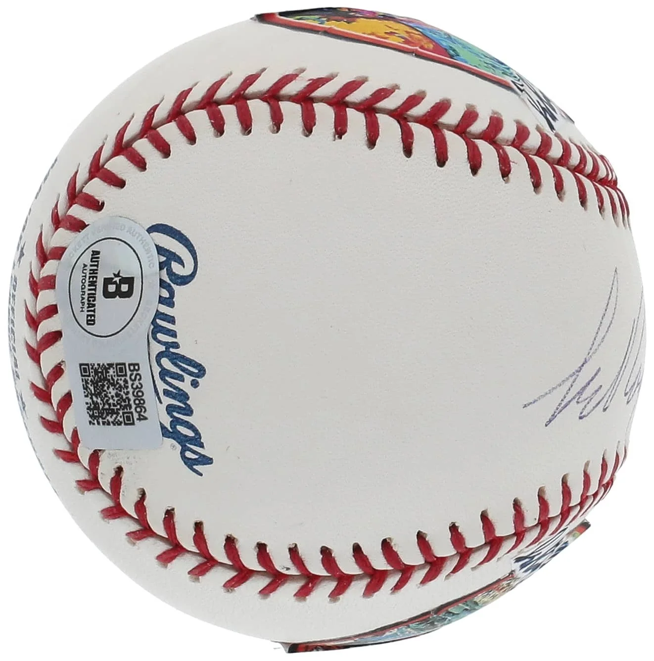 leroy neiman — LeRoy Neiman Signed/Autographed OML Baseball Tiger Woods Self Portrait Beckett, изображение 5