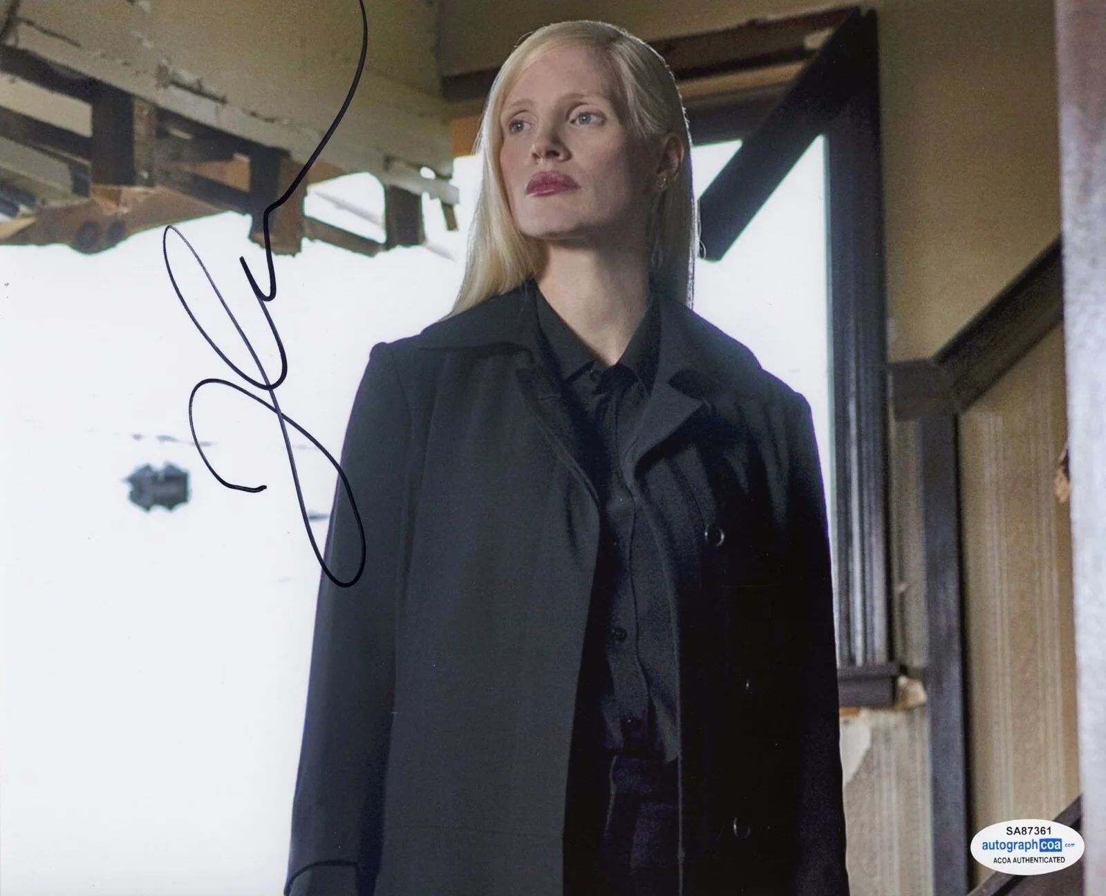 JESSICA CHASTAIN — Jessica Chastain signed "X-MEN: DARK PHOENIX" 8x10 Photo b PROOF Vuk ACOA COA, image 3
