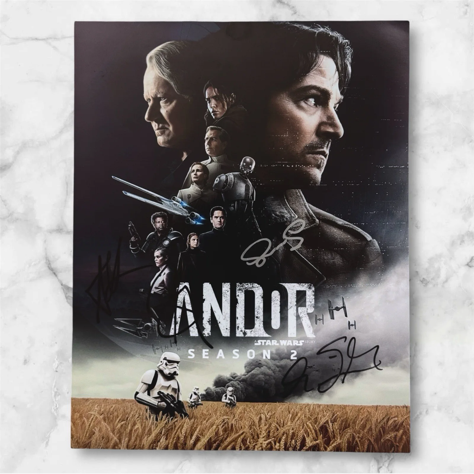 Stellan Skarsgard — Star Wars Andor Signed Autographed Cast 11x14 Photo Arjona Stellan ++