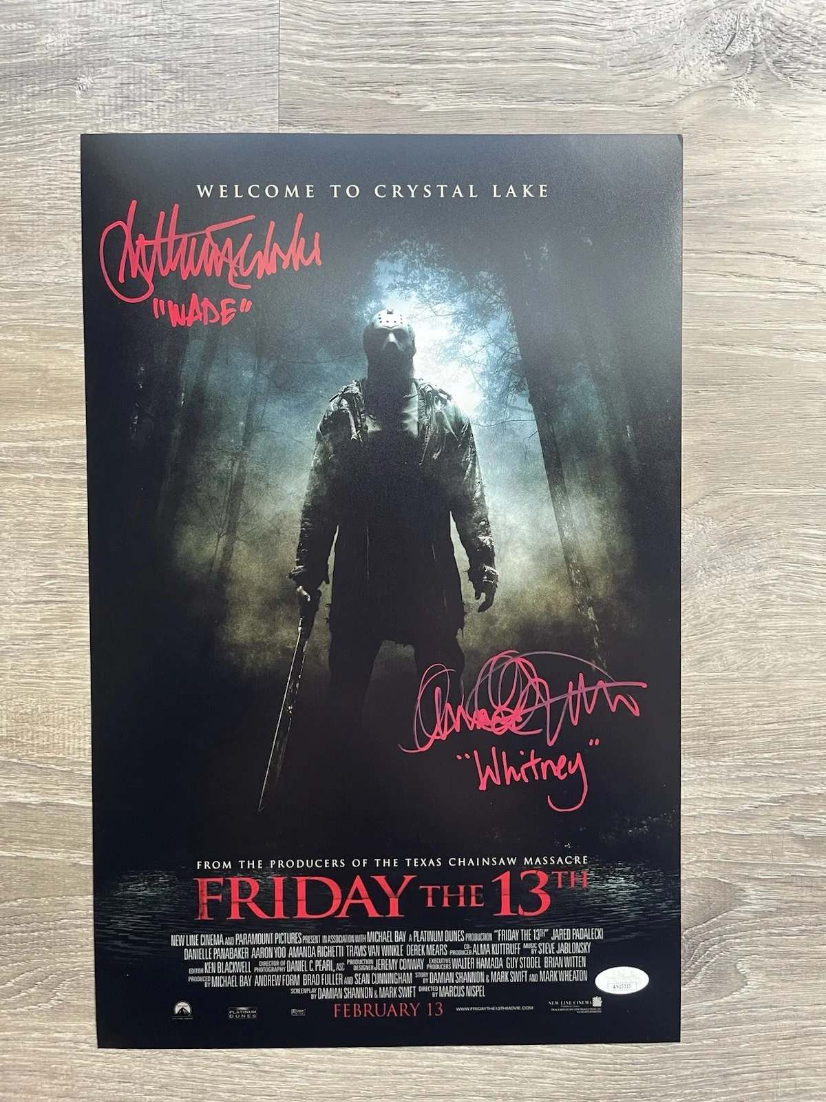 Amanda Righetti Jonathan Sadowski Signed Friday The 13th 11x17 Photo JSA COA F13, изображение 2