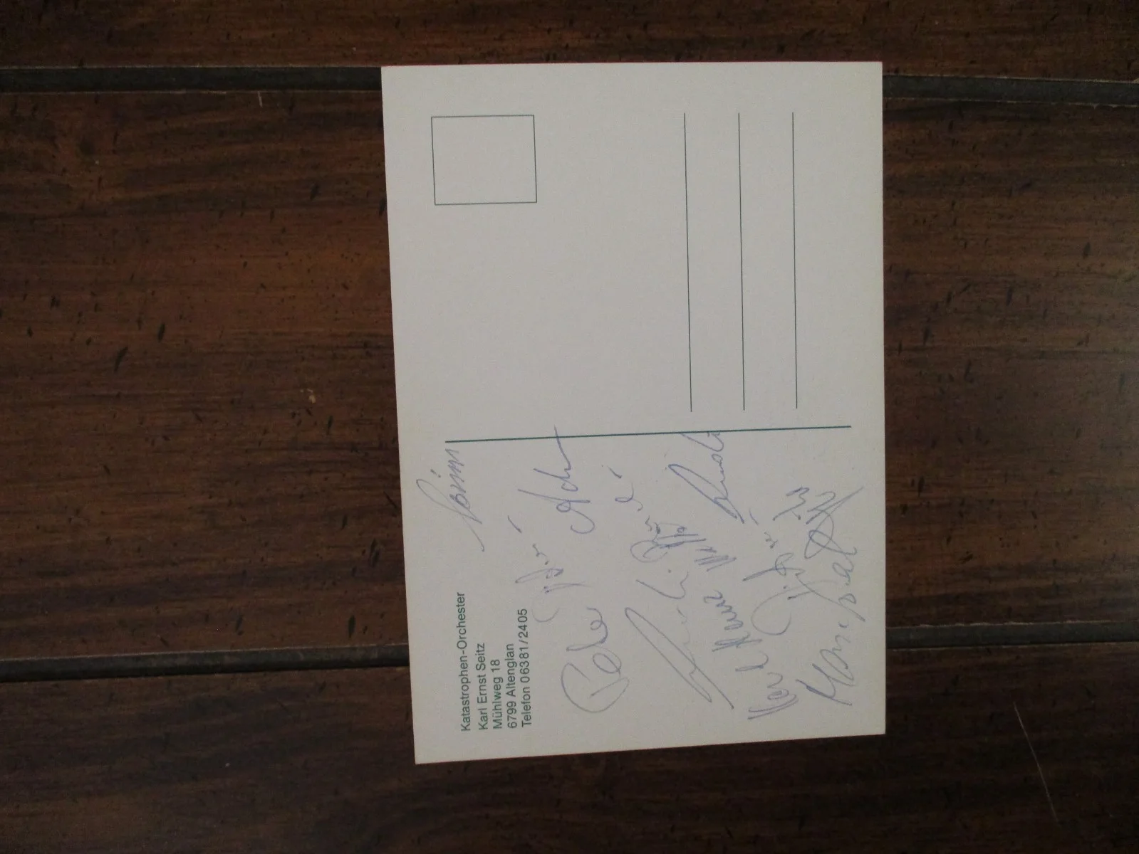KATASTROPHEN-ORCHESTER Signed (By all 9 Members) 4 x 6 Color Photo, image 3