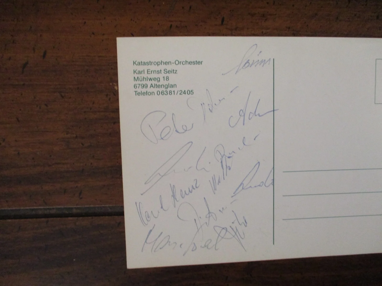 KATASTROPHEN-ORCHESTER Signed (By all 9 Members) 4 x 6 Color Photo, image 4