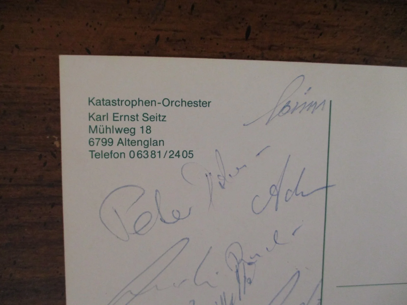 KATASTROPHEN-ORCHESTER Signed (By all 9 Members) 4 x 6 Color Photo, image 5