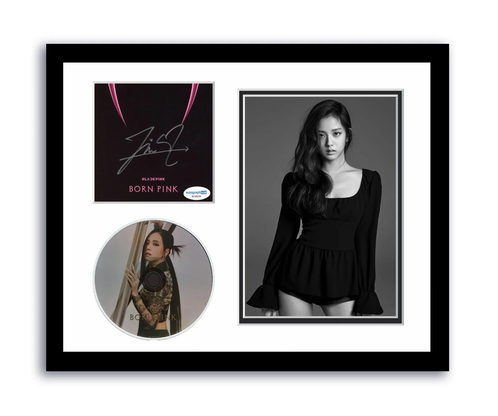 Jisoo — Blackpink Jisoo Autographed Signed 11x14 Custom Framed CD Photo Born Pink ACOA