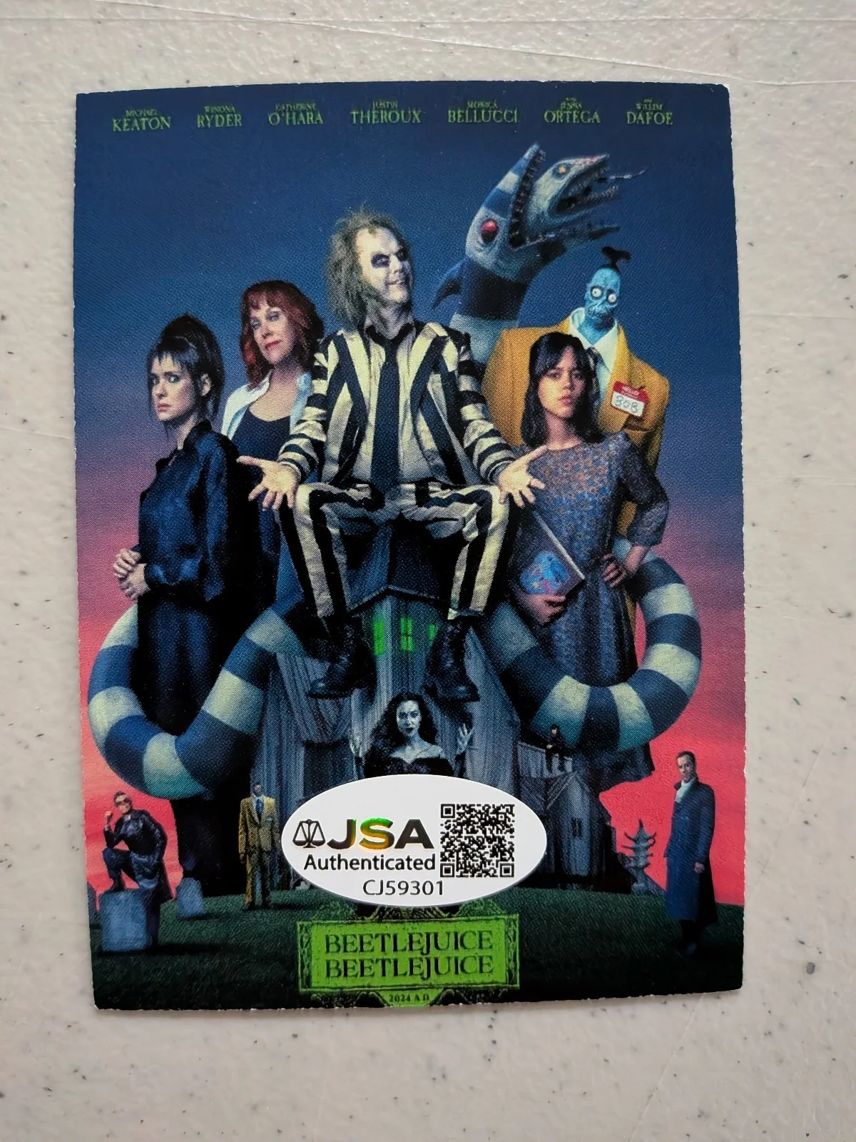 JEWELIANNA RAMOS ORTIZ Signed Trading CARD Beetlejuice 2 stunt Jenna Ortega JSA, image 2