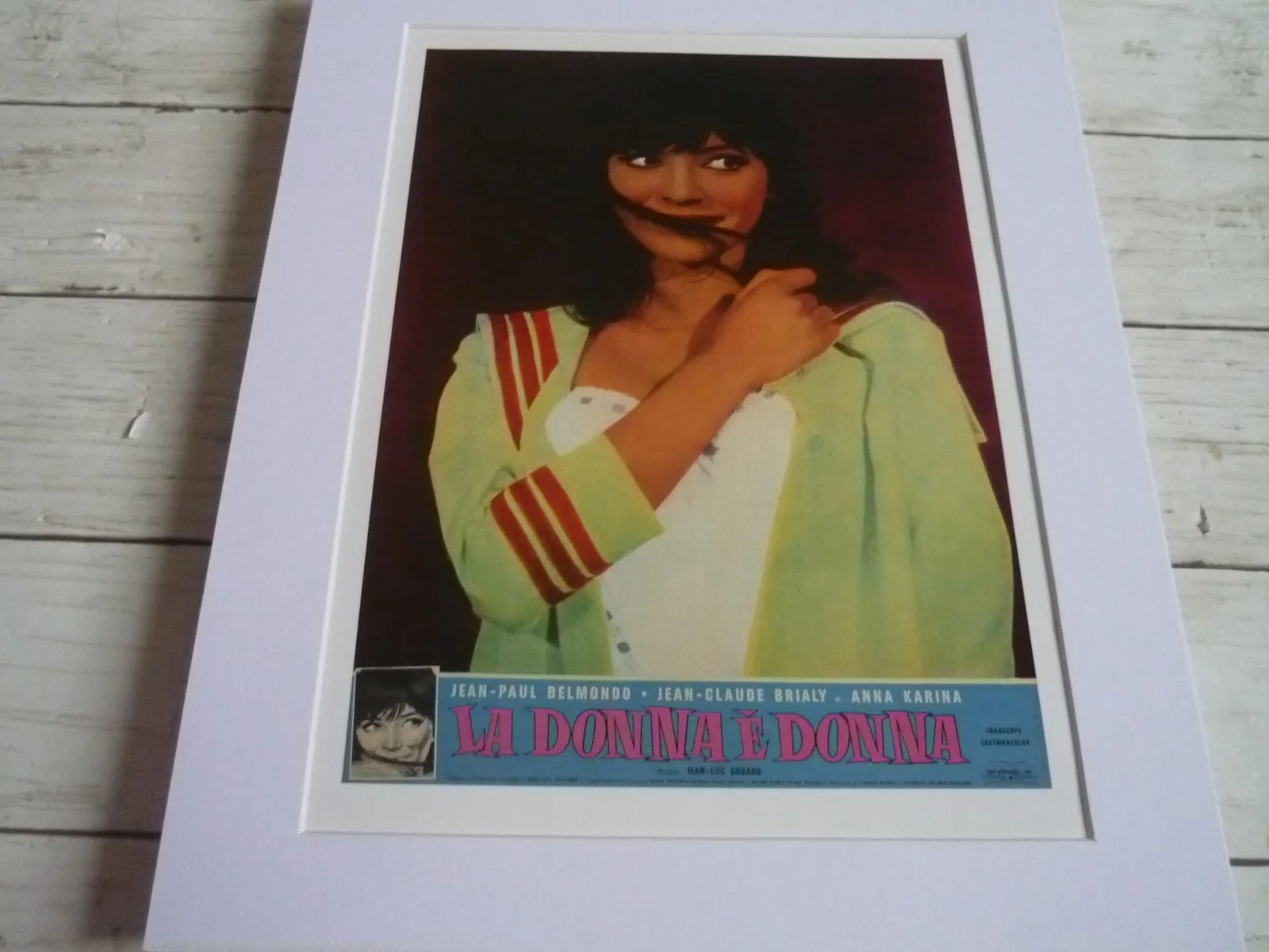 14x11 Framed mounted poster Film une femme la donna e 1960 italian godard, изображение 2