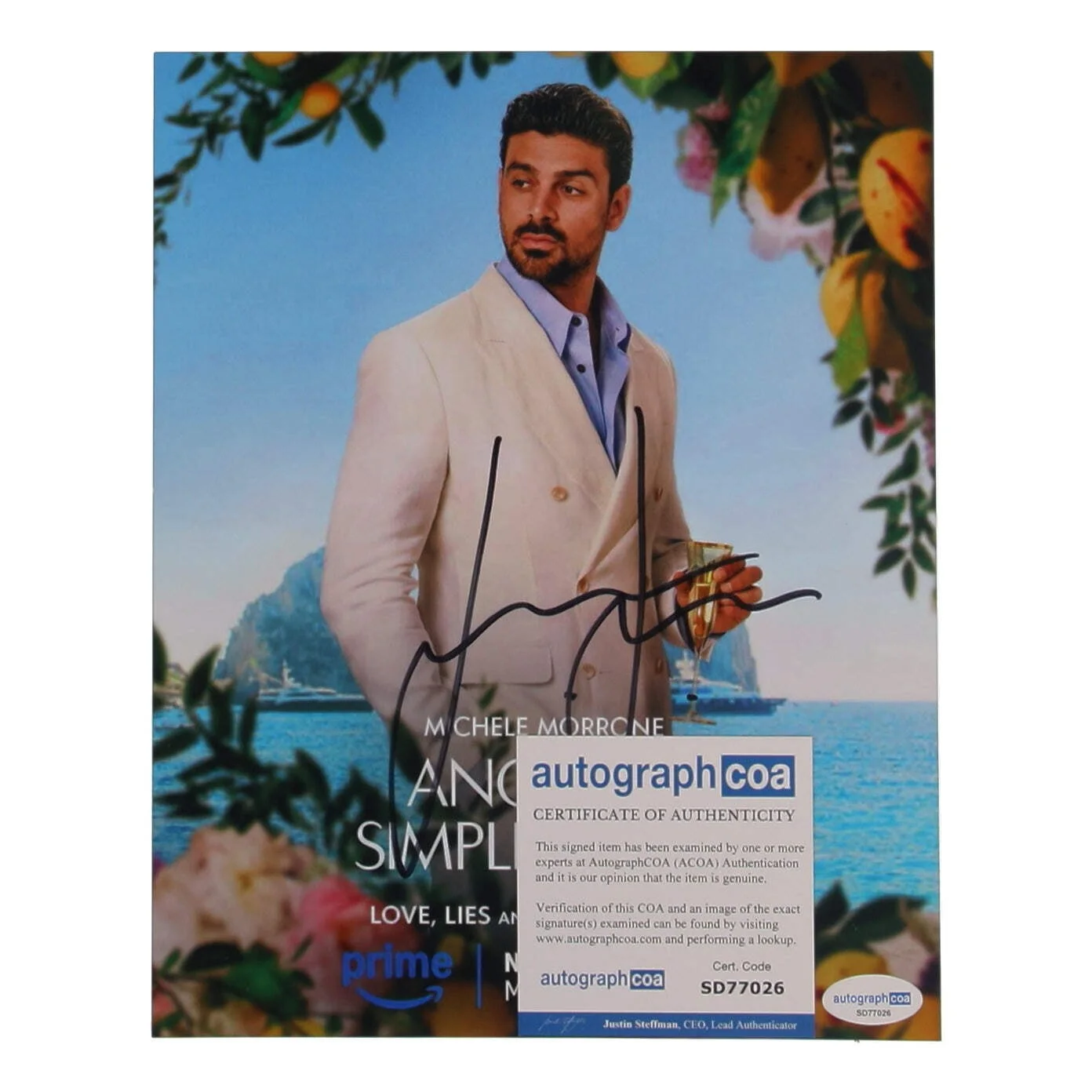 Michele Morrone — Michele Morrone Signed (ACOA) "Another Simple Favor" 8x10 Photo - Dante Versano, image 2