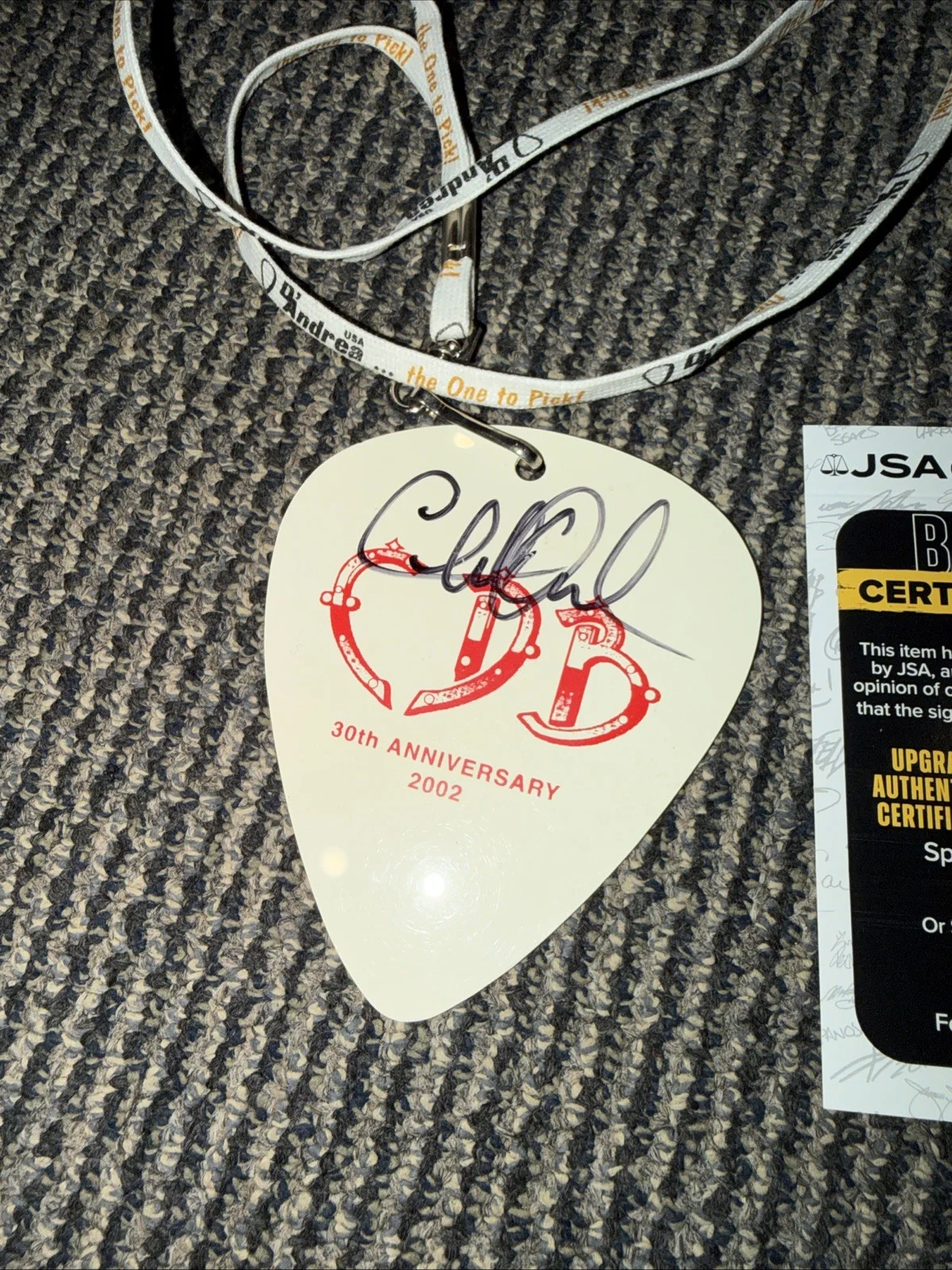 Charlie Daniels Signed Autographed Large Pick 30th Anniversary Tour 2002 W/ JSA, изображение 2