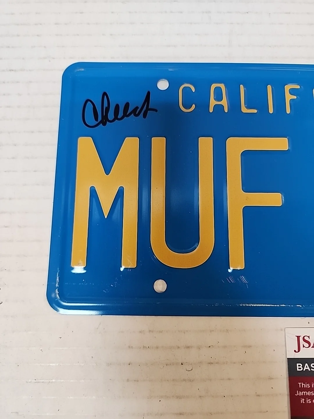 Cheech & Chong Autographed Replica License Plate JSA Authenticated, image 2