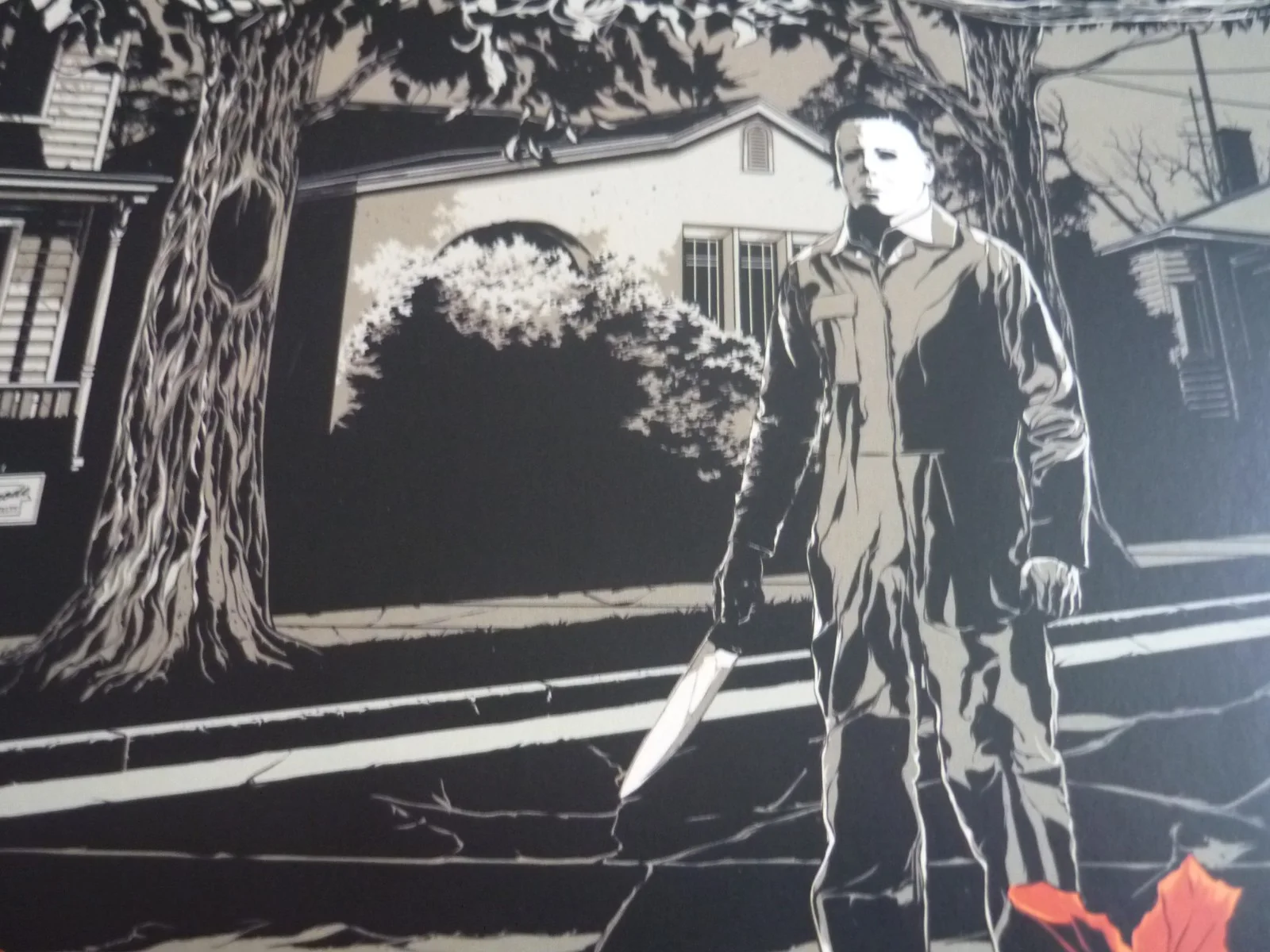 10x8 Framed mounted poster halloween one side john carpenter, image 2