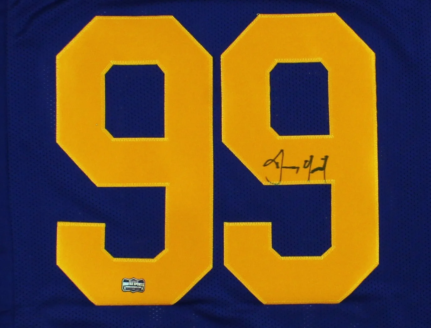 Dennis Quaid — Dennis Quaid Signed St. Louis Custom Blue Vermeil Jersey, image 2