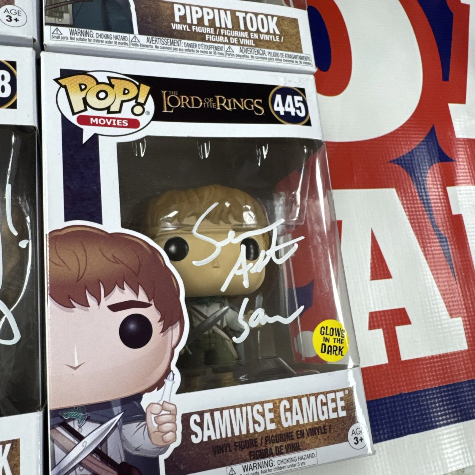 ELIJAH WOOD — Lord Of The Rings SIGNED POP FUNKO FIGURE Baggins Took Gamgee BrandyBuck JSA, изображение 5