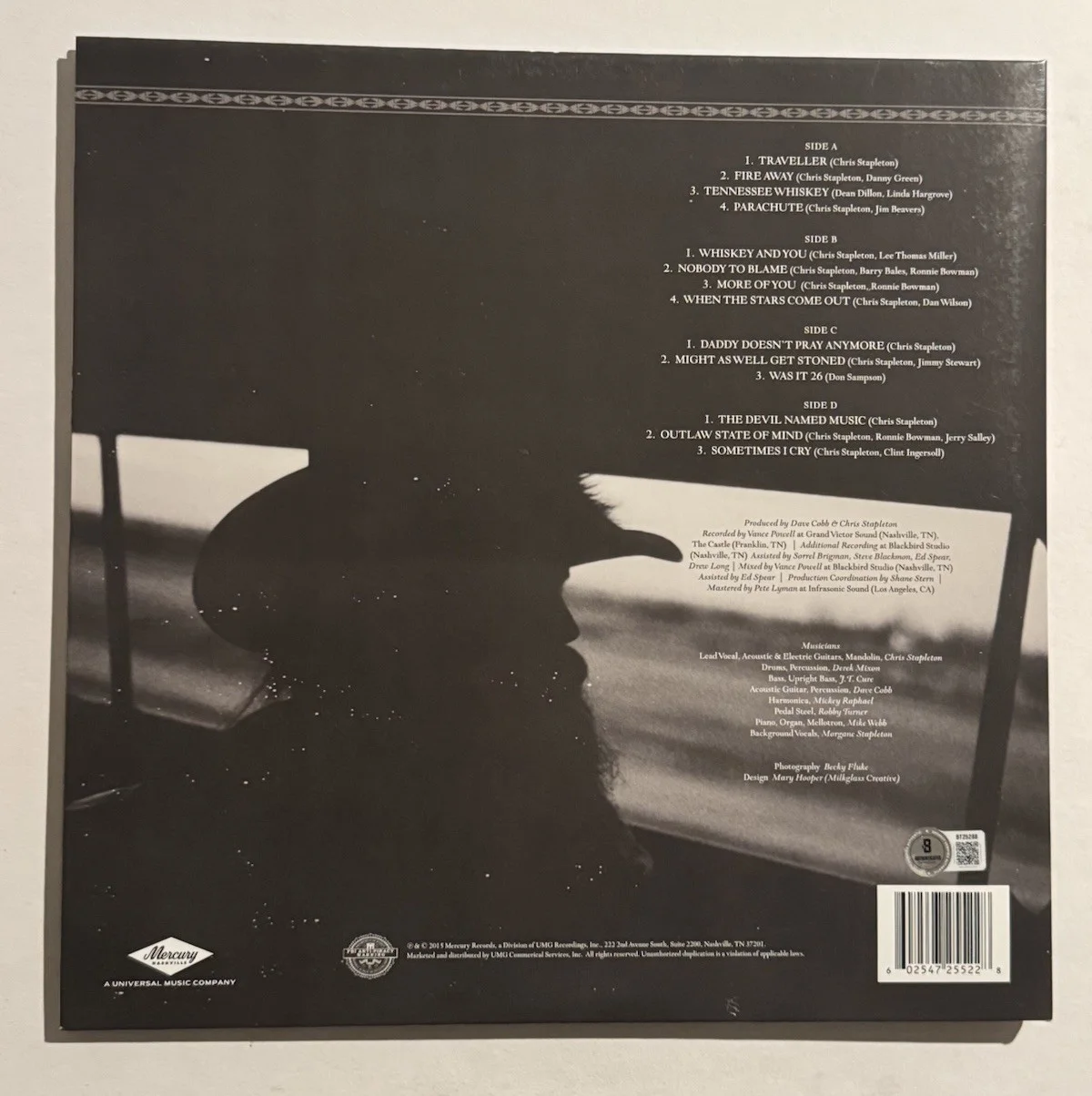 CHRIS STAPLETON SIGNED LP VINYL RECORD ALBUM COUNTRY SINGER LEGEND BAS COA, изображение 2